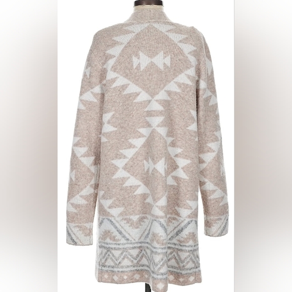 Frye Boho Southwest Aztec Native Knit Cottage Farm Chore Barn Cardigan Sweater - Picture 5 of 8